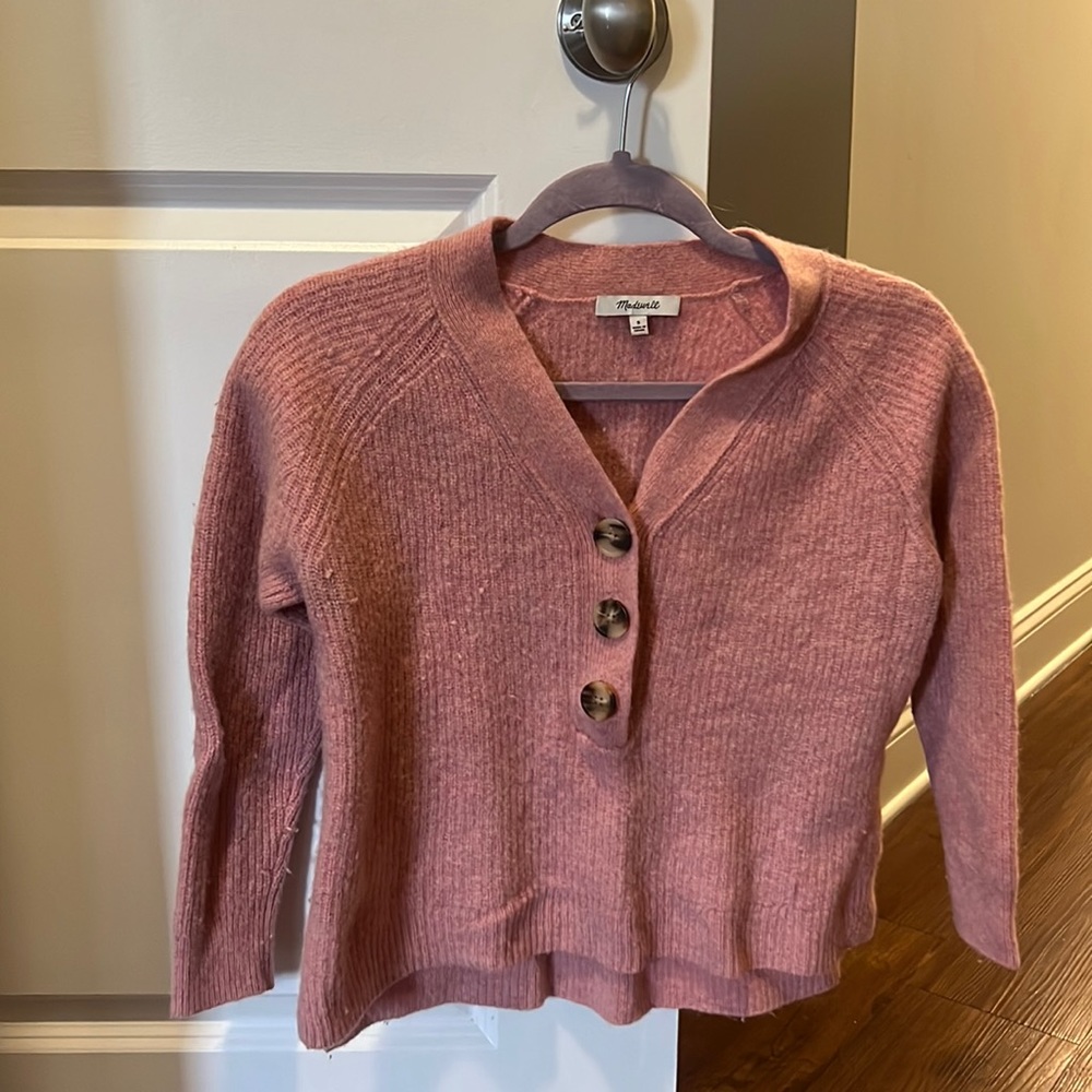 Pink Madewell Henley Sweater